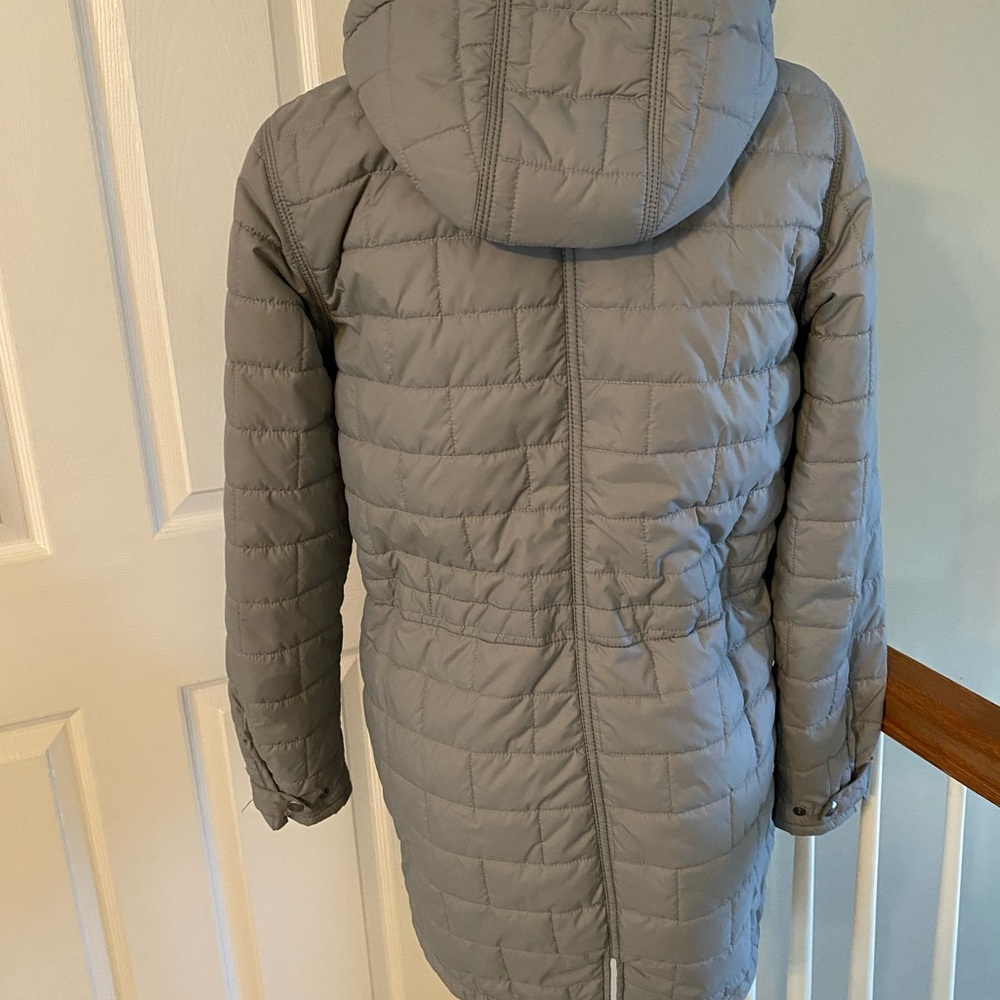 Carhartt Women’s Small 4/6 Amoret Puffer Style Gray Hooded Long Coat Good Cond - Picture 2 of 16
